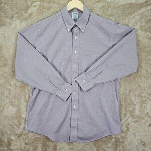 Brooks Brothers Regent Non-Iron Supima Button Up Plaid Shirt Men's Sz 16.5-34